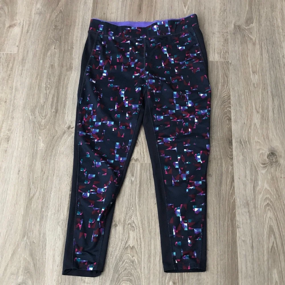 EVERLAST Women Front Geo Print Front Athletic Leggings | L